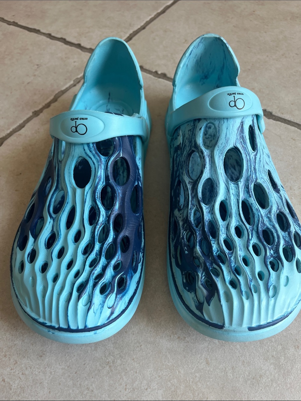 Men’s OP Water Shoes Clogs Blue Slip-On Beach Pool River Quick Dry Size 43